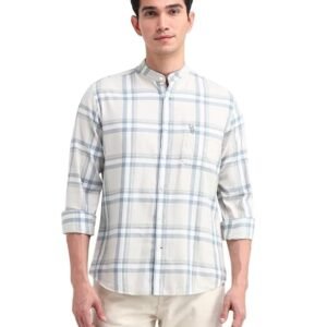 U.S. POLO ASSN. Men's Pure Cotton Regular Fit Grid Tattersall Checked Shirt