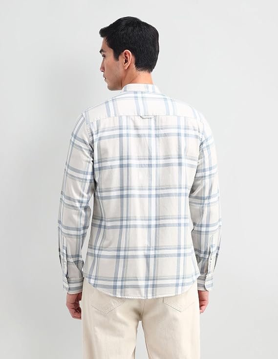 U.S. POLO ASSN. Men's Pure Cotton Regular Fit Grid Tattersall Checked Shirt - Image 4